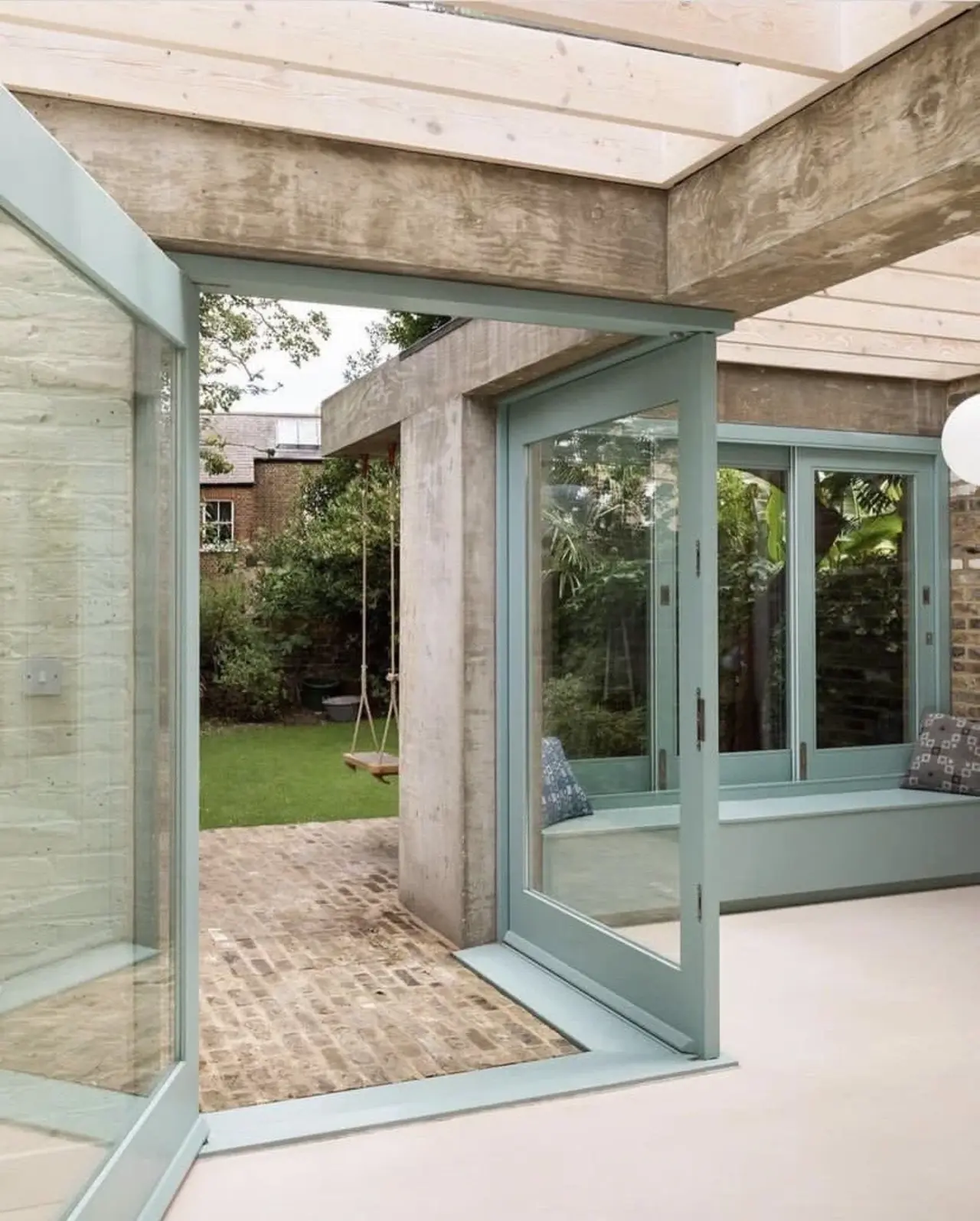 Bedroom corner with custom upholstery